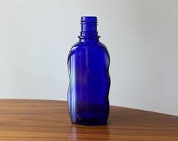 Vintage Cobalt Blue Bottle, Blue Decor, Cobalt Blue Vase ...