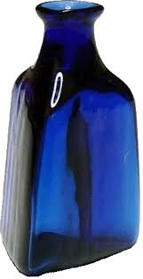 Blue Glass Triangle Medicine Bottle – Dollhouse Junction