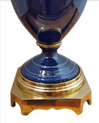 Cobalt Blue Louis XV1 French Porcelain Table Lamp With ...