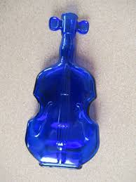 VTG Antique Cobalt Blue Musical Violin/Viola/Cello Bottle Embossed Detail 8" | eBay