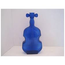 Cobalt Blue Banjo Bottle - 8 1/4" Tall. For Sale at Ruby Lane