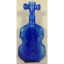 Vintage 8" Cobalt Blue Glass Cello Violin Bottle Vase - Etsy Australia