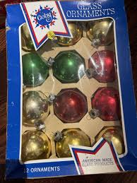 VINTAGE COBY GLASS CHRISTMAS TREE ORNAMENTS - BOX OF 12 ...