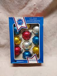 VINTAGE COLBY GLASS CHRISTMAS TREE ORNAMENTS 1.5" DIAMETER ...