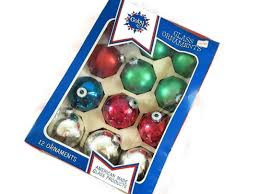 Vintage Set of 12 Coby Christmas Ornaments -satin Green, Red ...