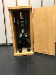 Vintage Research Mark Xi Microscope Wooden Box Japan Glass ...