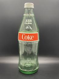 Vintage Huge 33.8 oz (1 liter) Heavy 2lb Green Glass Coke ...