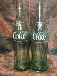 Vintage 2-26oz Coca-Cola Bottles Green Glass White Writing. Bottle Opener Rustic | eBay