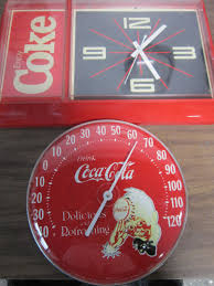 Lot - Vintage 1980s Coca Cola Clock & Thermometer