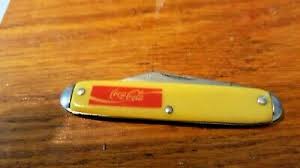 Vintage Yellow Coca Cola Pocket Knife Made in the USA | eBay