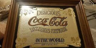 Vintage Delicious Coca Cola Relieves Fatigue Glass/Mirror Tray Ad Sign Framed | eBay