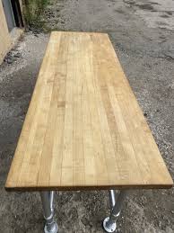 butcher block table, 5 Ft., Removeable Undershelf, Heavy Duty Legs | eBay
