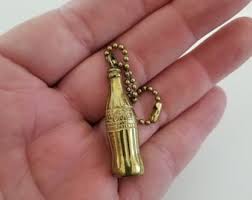 Vintage Brass Coke Bottle Keychain With Mini Plastic Bottle - Etsy
