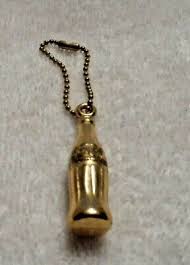 Vintage gold tone Coca Cola bottle keychain 1.5" tall | eBay