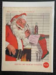 1957 COCA-COLA Santa ClausThe Pause That Refreshes 10.5x14 ...
