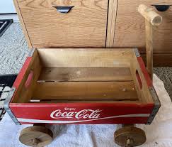 Vintage COCA-COLA RED WOOD CRATE WAGON Wooden Coke Handmade Art | eBay Australia