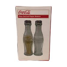 Clear Glass Set Coca-Cola Bottle Salt And Pepper Shakers New ...