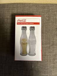 COCA-COLA 6" COKE BOTTLES GLASS SALT AND PEPPER SHAKERS SET ...