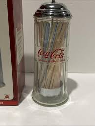 1999 COCA-COLA Glass Straw Dispenser Used With Box - Etsy Israel