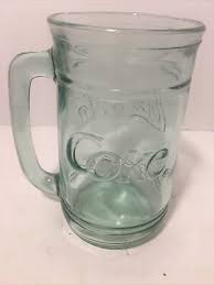 Vintage COCA-COLA COKE Green Glass STEIN MUG With Handle 16 oz | eBay