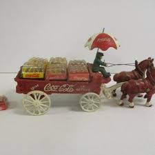 Vintage Cast Iron Horse Drawn Coca Cola Wagon With Cases ...