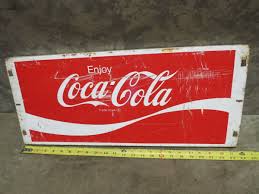 Vintage ENJOY COCA COLA Metal Sign Advertising 4 Collectors Man Cave She Shed | eBay