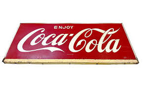Vintage Metal "enjoy Coke" Sign & Wall Thermometer: