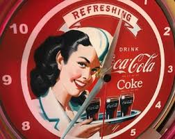 COCA COLA COKE Girl Soda Fountain Diner Kitchen Bar Neon Wall Clock Man Cave Advertising Sign - Etsy
