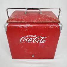 Lot - Old Coca Cola Metal Cooler