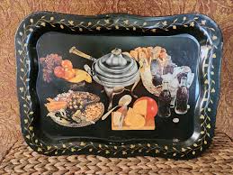 Coca Cola Black Metal Serving Tray Fondue Fruit Appetizers ...