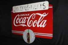 Sold at Auction: PORCELAIN DRINK COCA COLA SIGN