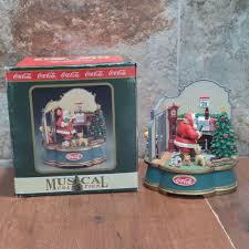 Coca Cola Musical Collection Santa Claus Music Box Lights up ...