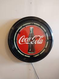 18" COCA-COLA ELECTRIC LIGHTED WALL CLOCK WITH GLASS FRONT ...