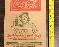 Buy 1930's Coca-cola Dry Server Sleeve, No Drip Paper Wrap ...