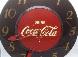 Vintage Antique 1950s Coca Cola Advertising Sign Clock Drink ...