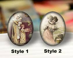 Handmade Glass Cabochons, Illustration Cabochons, Art Glass ...