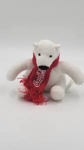 Coca Cola Arctic Home COKE Polar Bear 4" Stuffed Plush Red Scarf | eBay