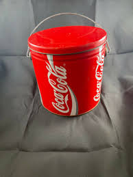 Coca-Cola Coke Round Red Metal Tin Bucket w/Handle ...