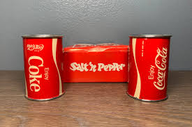 Vintage 1970s Coca-cola Tin Can Salt and Pepper Shakers ...