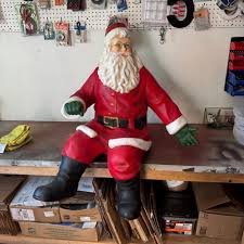 Sitting Santa Claus Small Christmas Statue Seasonal Holiday ...