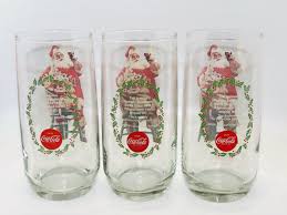 3 VINTAGE COCA-COLA FAMOUS 1948 HADDON SUNDBLOM SANTA CLAUS GLASSES NICE GIFT | eBay