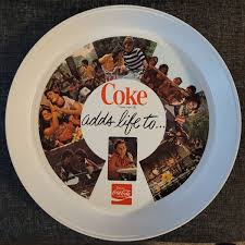 Vintage Original Coca-Cola, "Coke Adds Life To..." Plastic Tray, 13" Diameter | eBay