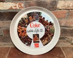 Vintage 1970s Coca-cola Coke Adds Life To… Round White Plastic Tray - Etsy