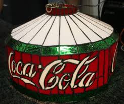Vintage Coca Cola Stained GLASS Tiffany Style Hanging Bar ...