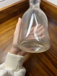 VINTAGE MILK BOTTLE ONE QUART 1Q CLEAR GLASS EMBOSSED ...