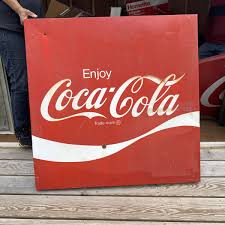 1970's VINTAGE Metal Enjoy Coca Cola Advertising Swoosh Sign ...