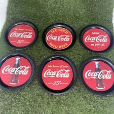 Lot of 6 Coca Cola Coke Small Mini Tin Tip Trays Bottle ...
