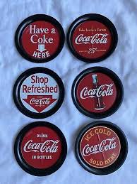 Coca Cola Coasters Metal 3.5” Vintage Lot of 6 | eBay