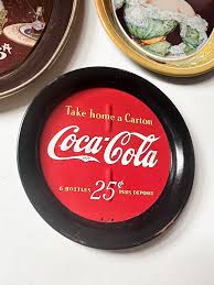 Vintage Set of 3 Coca Cola / Pepsi Tin Trays & Coaster - Etsy