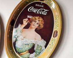 Vintage Set of 3 Coca Cola / Pepsi Tin Trays & Coaster - Etsy